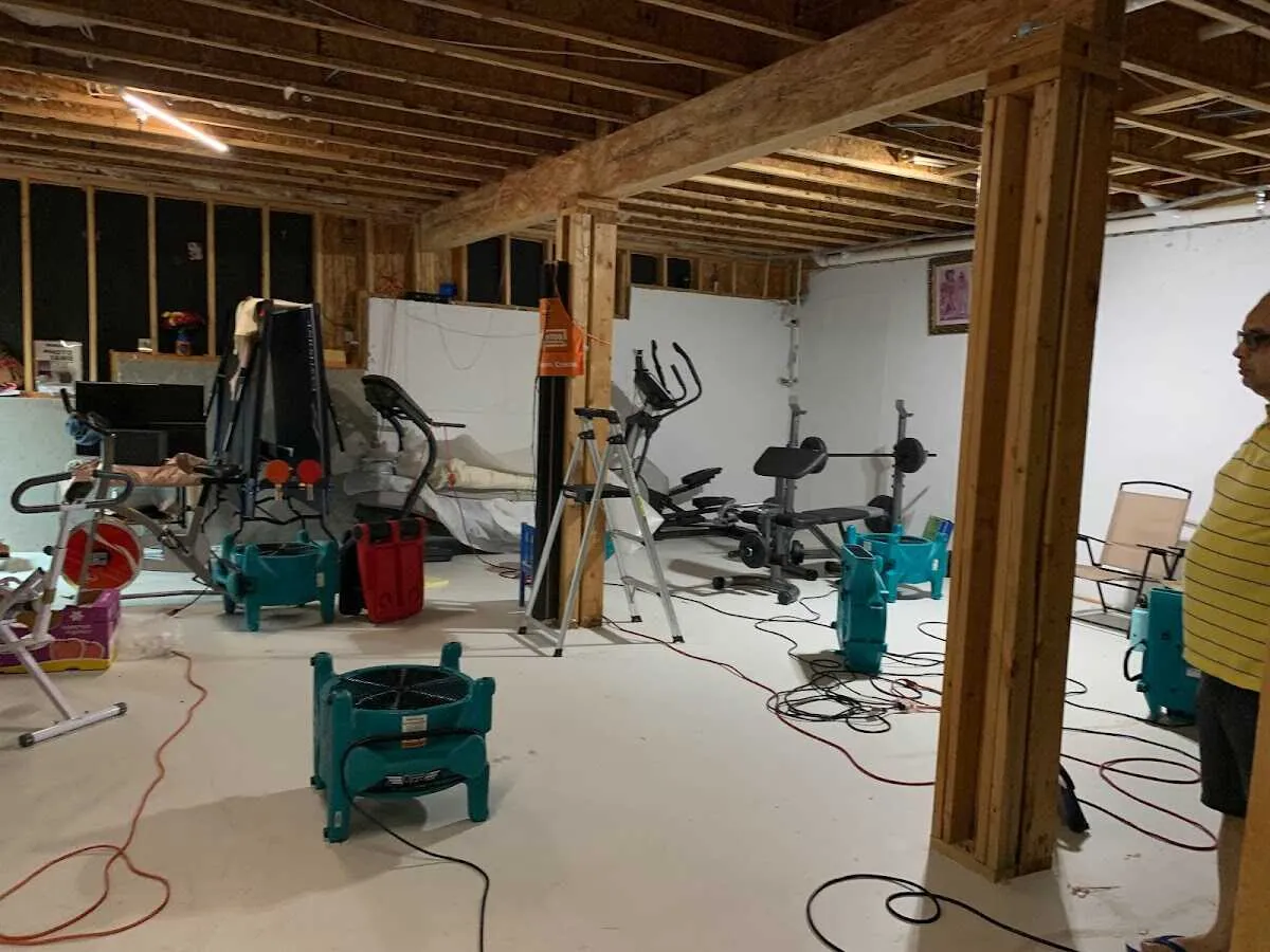 Basement drying equipment setup for Contents Cleaning & Restoration in Winslow